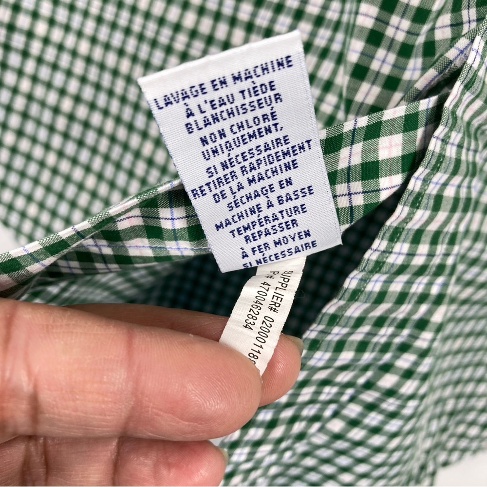 Polo Ralph Lauren Men’s Button Front Shirt Green Mini Gingham Large Cotton - Picture 14 of 16